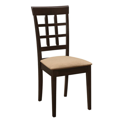Gabriel Lattice Back Side Chairs Cappuccino and Tan (Set of 2) image