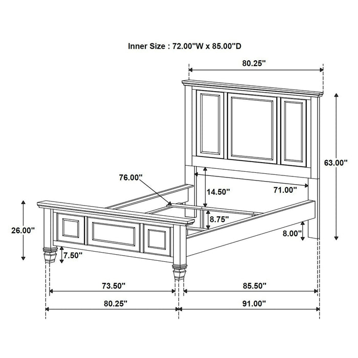 Sandy Beach 4 & 5 Piece Pc Bedroom Set Cal.King & E.King