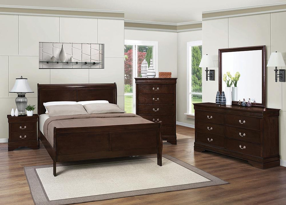 Louis Philippe 4 & 5 Piece Panel Bedroom Set with High Headboard E.king & Full - Aras Mattress And Furniture(Las Vegas, NV)