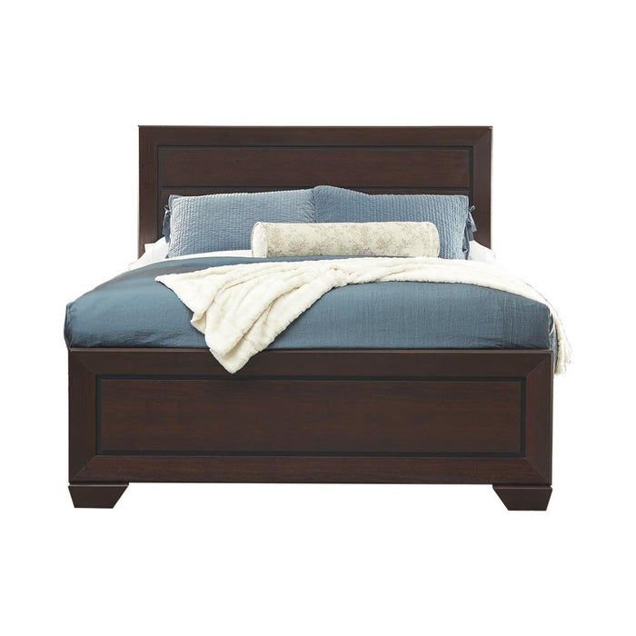 Kauffman California King, Eastren King, & Queen Panel Bed Dark Cocoa - Aras Mattress And Furniture(Las Vegas, NV)