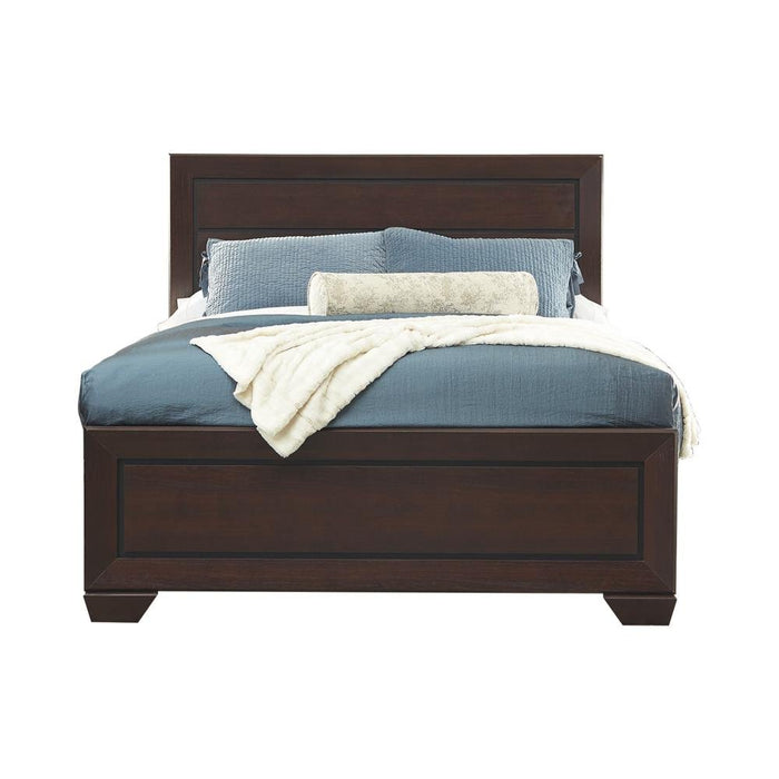 Kauffman California King, Eastren King, & Queen Panel Bed Dark Cocoa - Aras Mattress And Furniture(Las Vegas, NV)