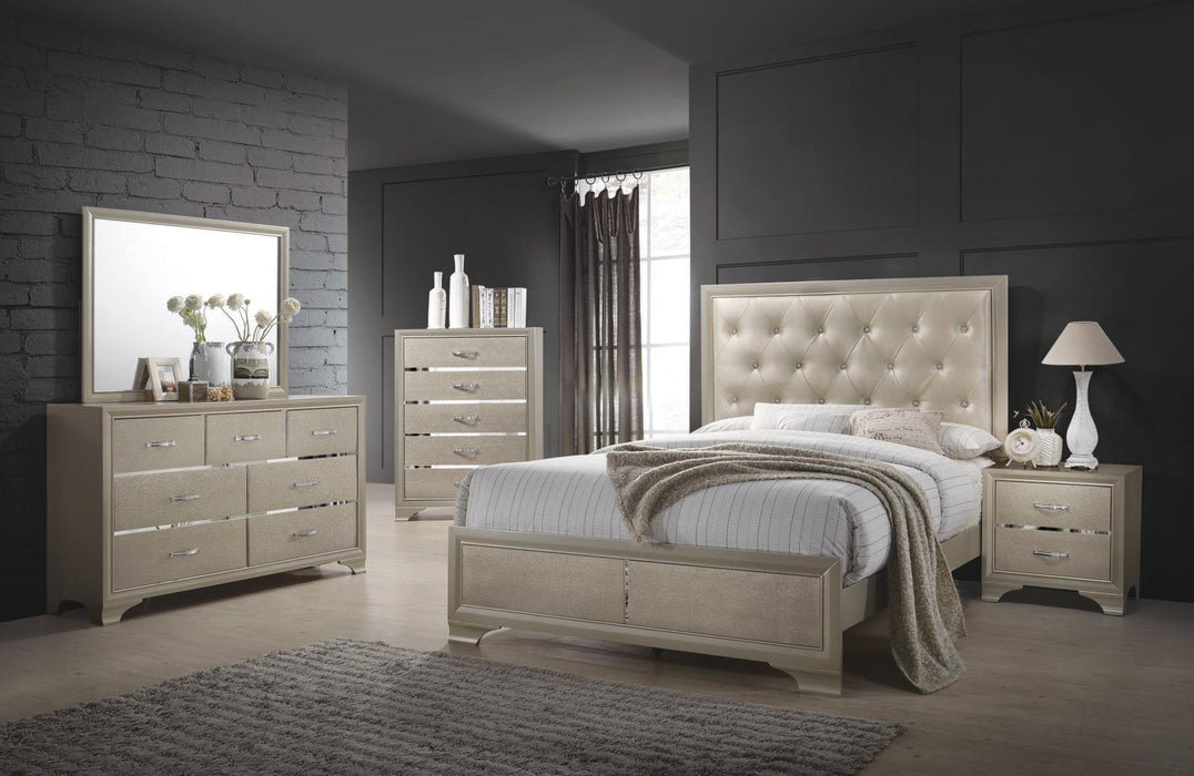 Beaumont Bedroom Set Metallic Champagne - Aras Mattress And Furniture(Las Vegas, NV)