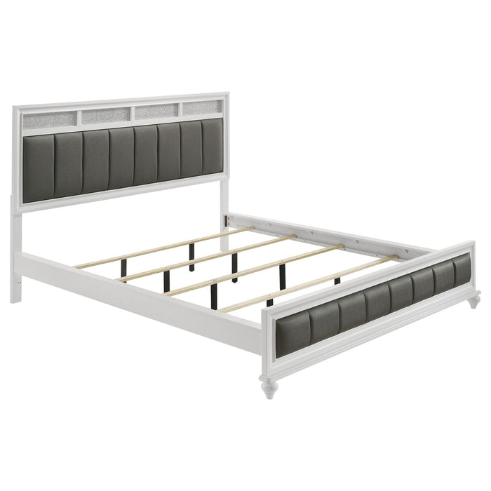 Barzini California King, E.King, & Queen Upholstered Panel Bed White