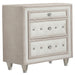 Antonella 3-drawer Upholstered Nightstand Ivory and Camel image