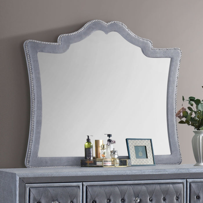 Antonella Dresser Mirror with Nailhead Trim Camel image