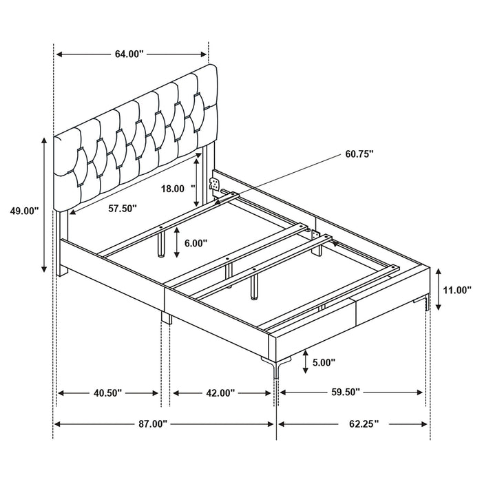 Kendall Panel Bed E.King, & Queen Black & White