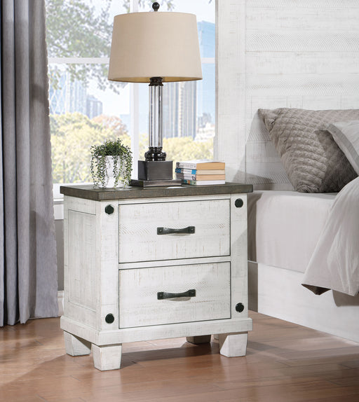 Lilith 2-drawer Nightstand Distressed Grey and White image