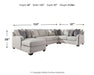 Dellara Sectional with Chaise - Aras Mattress And Furniture(Las Vegas, NV)