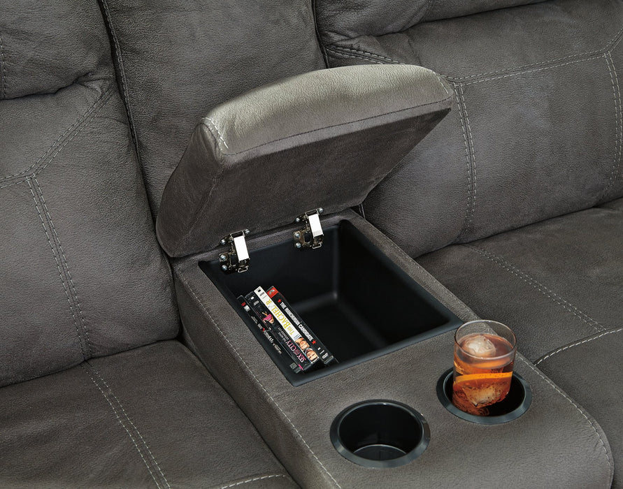 Austere Reclining Loveseat with Console - Aras Mattress And Furniture(Las Vegas, NV)