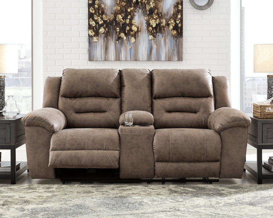 Stoneland Reclining Loveseat with Console - Aras Mattress And Furniture(Las Vegas, NV)