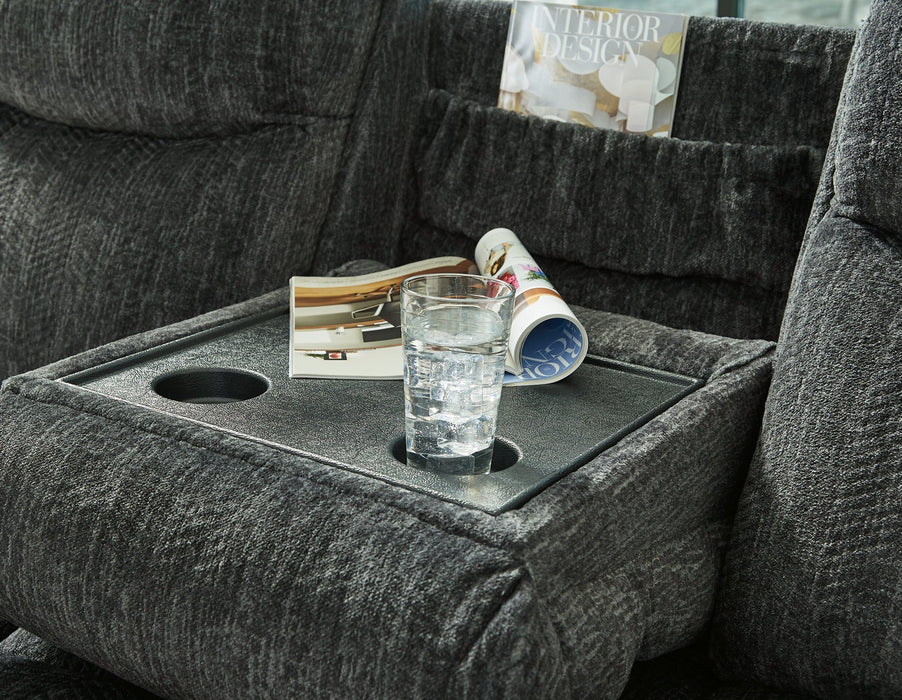 Martinglenn Power Reclining Sofa with Drop Down Table - Aras Mattress And Furniture(Las Vegas, NV)
