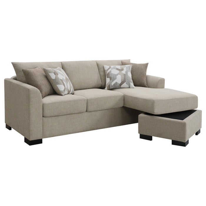 Storey Upholstered Sleeper Sectional Chaise Sofa