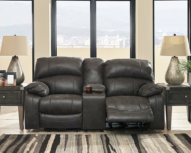 Dunwell Power Reclining Loveseat with Console - Aras Mattress And Furniture(Las Vegas, NV)