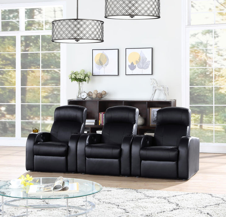 Cyrus Upholstered Recliner Home Theater Set - Aras Mattress And Furniture(Las Vegas, NV)