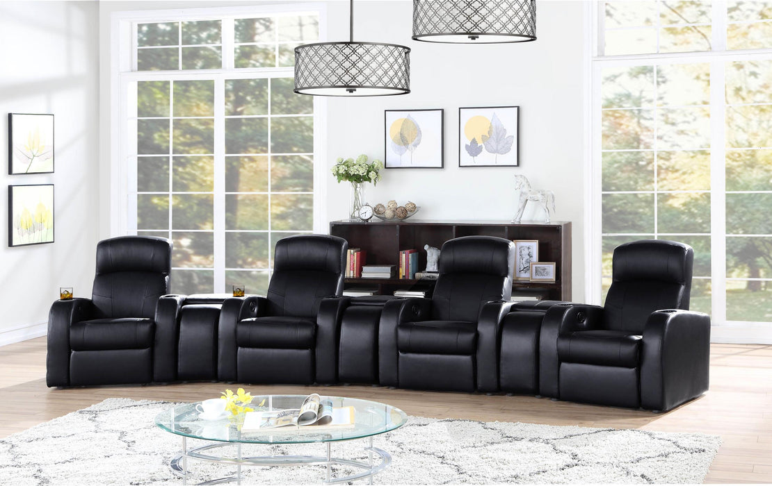 Cyrus Upholstered Recliner Home Theater Set - Aras Mattress And Furniture(Las Vegas, NV)