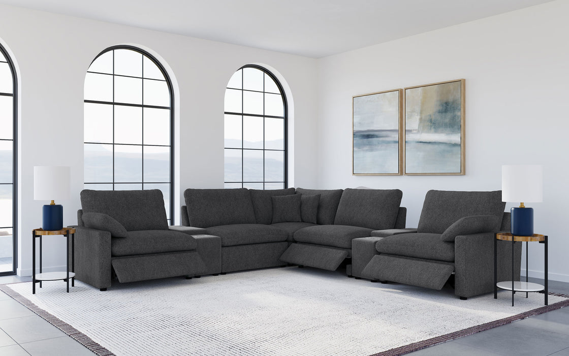 Collins Black & White Reclining Sectional