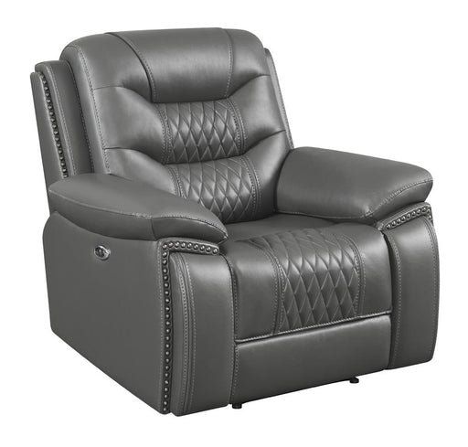 Flamenco Tufted Upholstered Power Recliner Charcoal image
