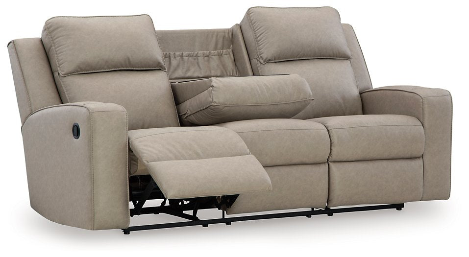 Lavenhorne Reclining Sofa with Drop Down Table - Aras Mattress And Furniture(Las Vegas, NV)