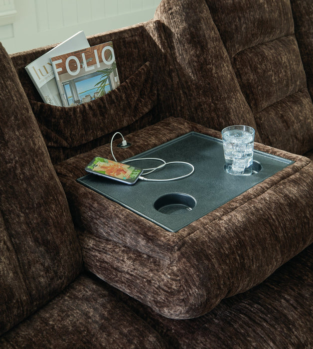 Soundwave Reclining Sofa with Drop Down Table - Aras Mattress And Furniture(Las Vegas, NV)