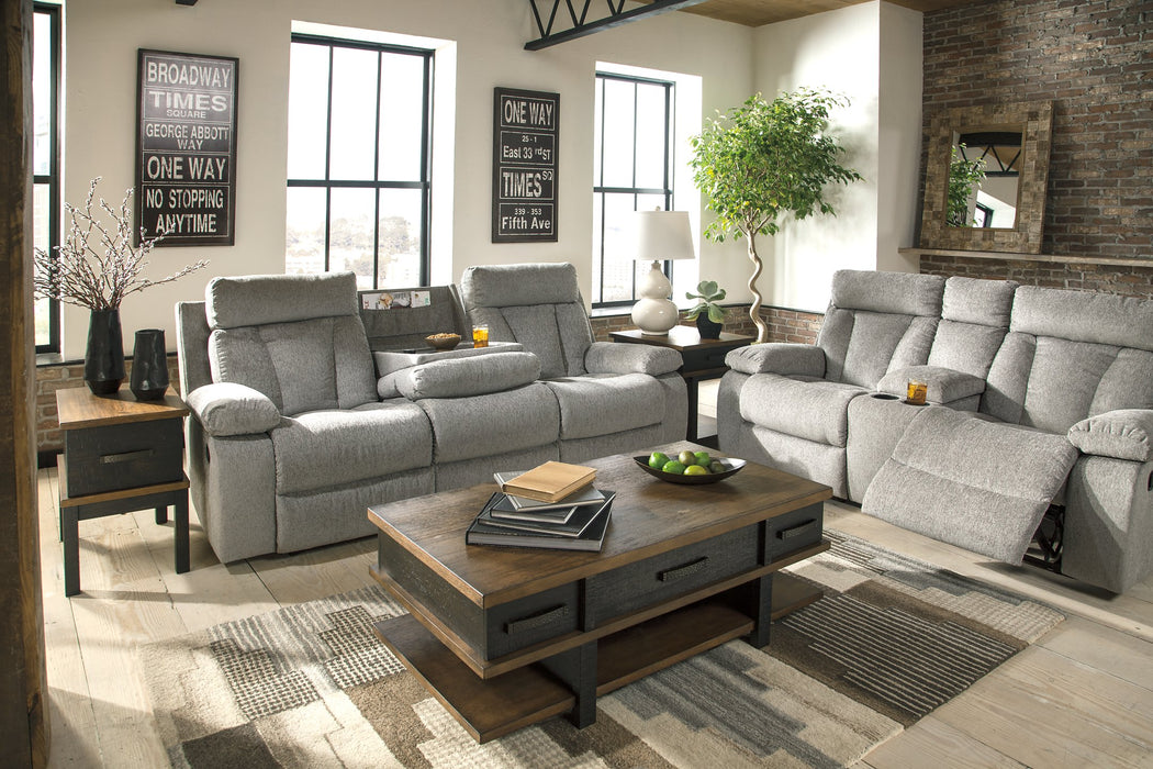 Mitchiner Reclining Sofa with Drop Down Table - Aras Mattress And Furniture(Las Vegas, NV)