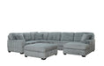 Oversized Modern Light Gray Corduroy Sectional Couch - Aras Mattress And Furniture(Las Vegas, NV)