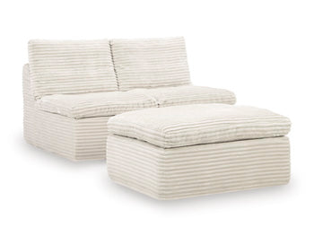 Fannin Armless Chair with Ottoman - Aras Mattress And Furniture(Las Vegas, NV)