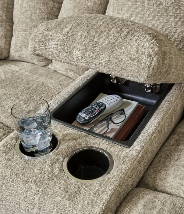 Hindmarsh Power Reclining Loveseat with Console - Aras Mattress And Furniture(Las Vegas, NV)