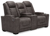 HyllMont Power Reclining Loveseat with Console - Aras Mattress And Furniture(Las Vegas, NV)