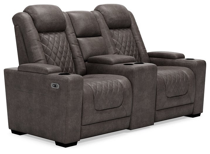 HyllMont Power Reclining Loveseat with Console - Aras Mattress And Furniture(Las Vegas, NV)