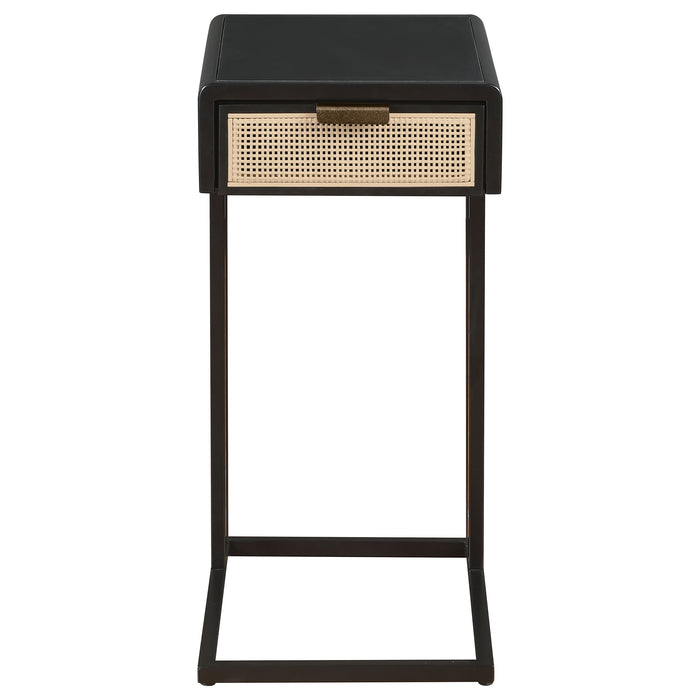 Amherst 1-drawer Radio Weave Cane Metal Side Table