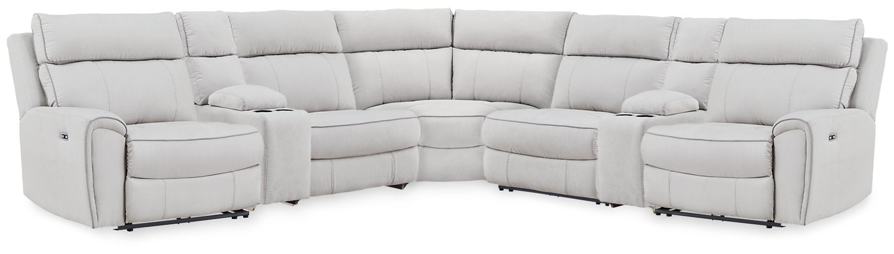 Social Pointe Reclining Sectional with Storage Consoles - Aras Mattress And Furniture(Las Vegas, NV)