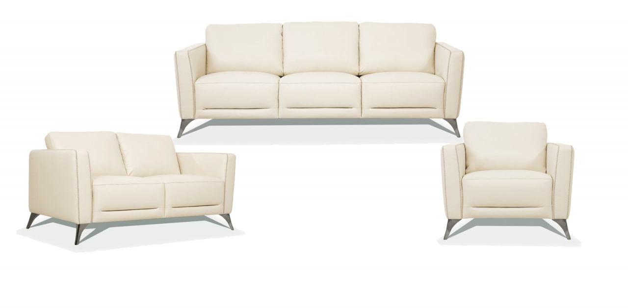 Malaga Leather 3-Piece Living Room Set
