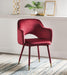 Applewood Bordeaux-Red Velvet & Gold Accent Chair image