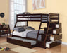 Jason Espresso Bunk Bed (Twin/Full) - Aras Mattress And Furniture(Las Vegas, NV)