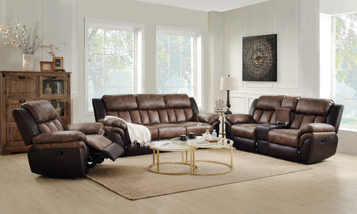 Jaylen Toffee & Espresso Polished Microfiber Sofa (Motion) image