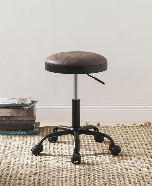 Ouray Vintage Mocha PU & Black Adjustable Stool image