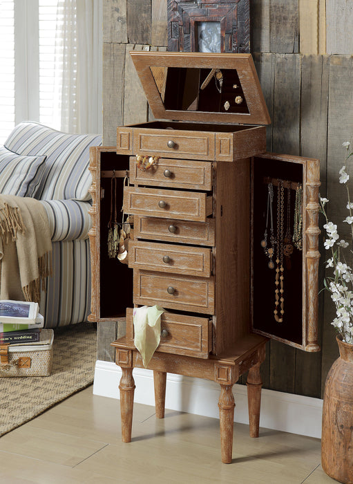 Taline Weathered Oak Jewelry Armoire - Main Image