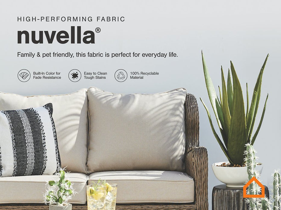 Visola Outdoor Loveseat and Coffee Table - Aras Mattress And Furniture(Las Vegas, NV)