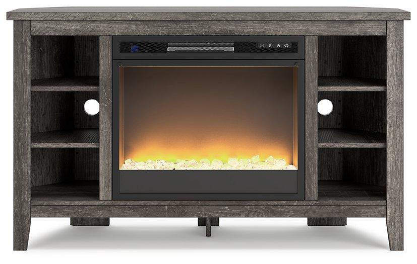 Arlenbry Corner TV Stand with Electric Fireplace - Aras Mattress And Furniture(Las Vegas, NV)