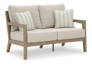 Hallow Creek Outdoor Loveseat with Cushion - Aras Mattress And Furniture(Las Vegas, NV)