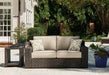 Coastline Bay Outdoor Loveseat with Cushion - Aras Mattress And Furniture(Las Vegas, NV)