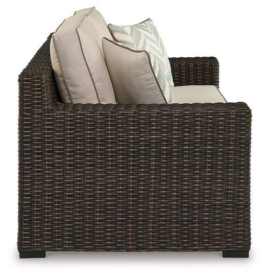 Coastline Bay Outdoor Loveseat with Cushion - Aras Mattress And Furniture(Las Vegas, NV)