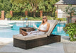 Coastline Bay Outdoor Chaise Lounge with Cushion - Aras Mattress And Furniture(Las Vegas, NV)