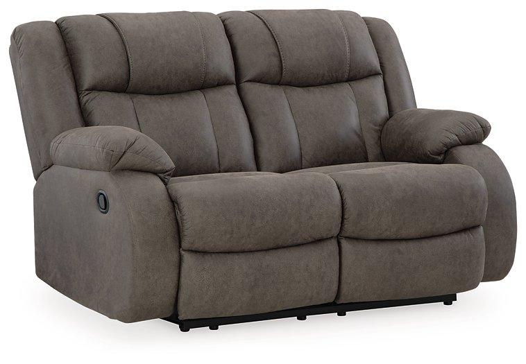 First Base Reclining Loveseat - Aras Mattress And Furniture(Las Vegas, NV)