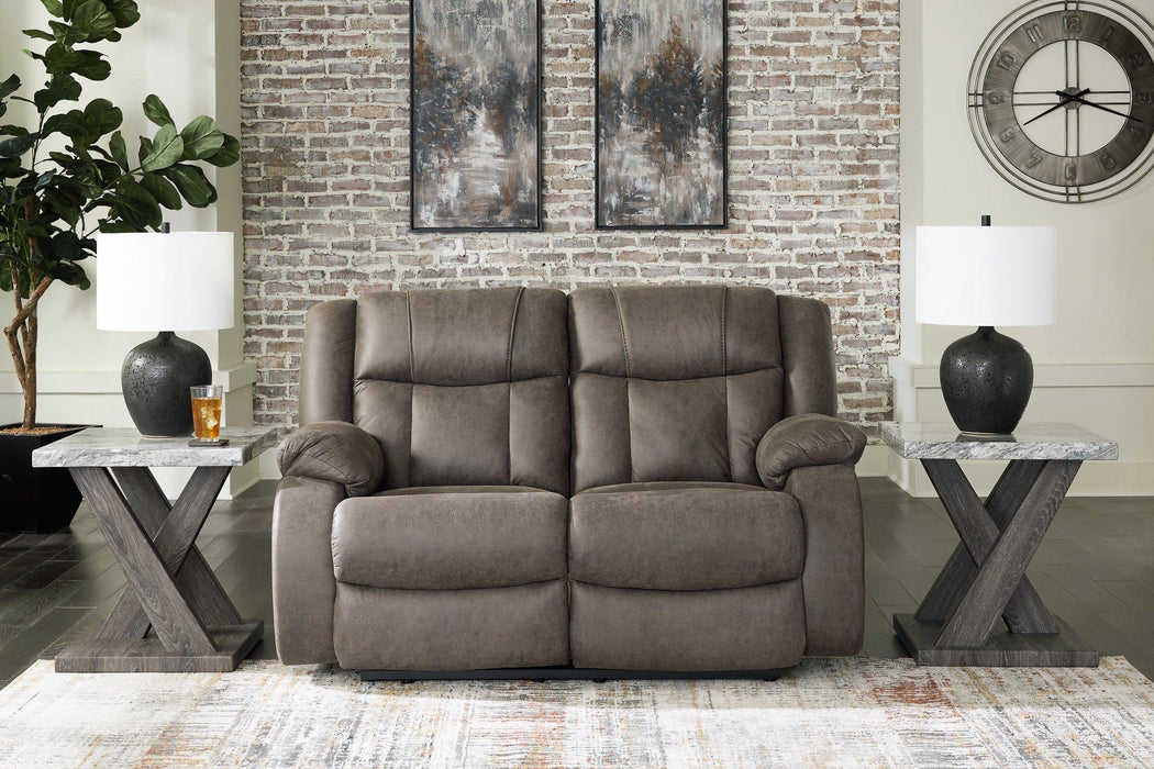 First Base Reclining Loveseat - Aras Mattress And Furniture(Las Vegas, NV)