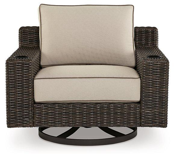 Coastline Bay Outdoor Swivel Lounge with Cushion - Aras Mattress And Furniture(Las Vegas, NV)