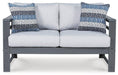 Amora Outdoor Loveseat with Cushion - Aras Mattress And Furniture(Las Vegas, NV)