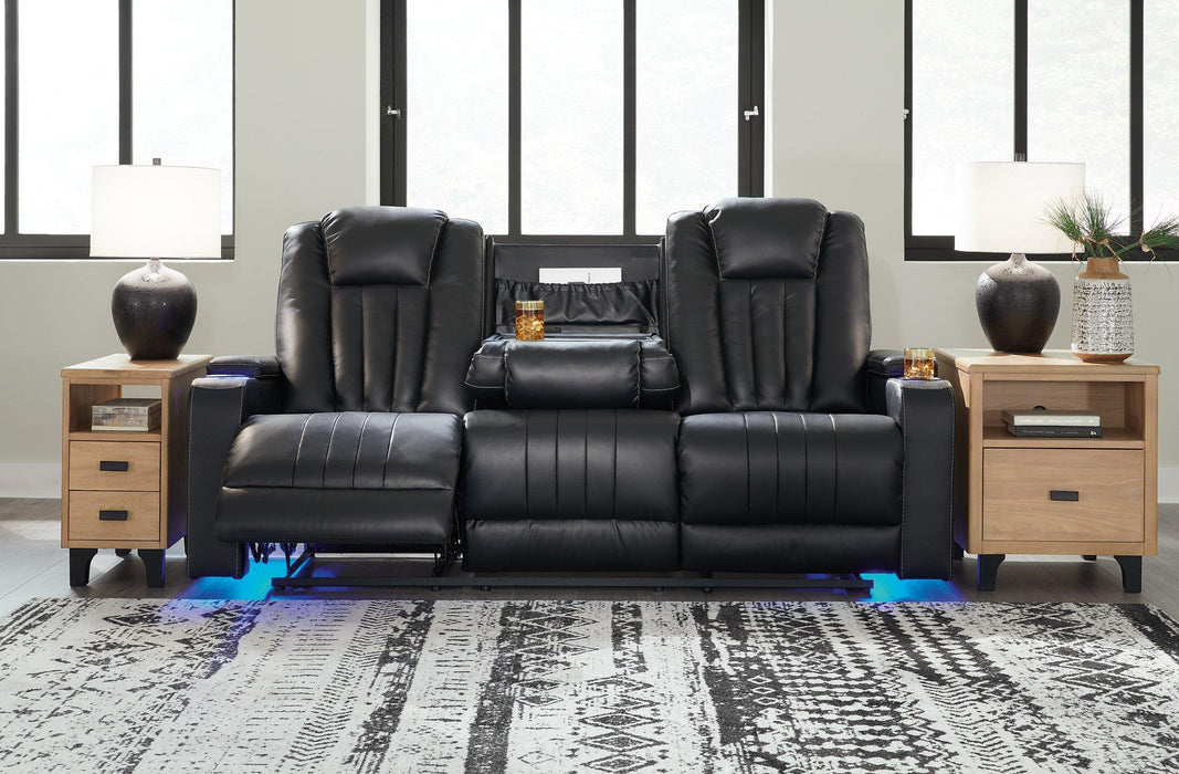 Center Point Reclining Sofa with Drop Down Table - Aras Mattress And Furniture(Las Vegas, NV)