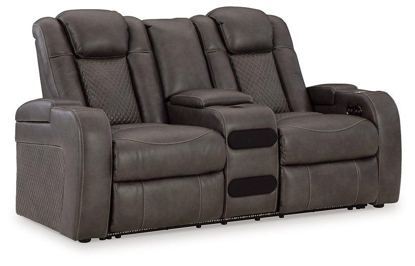 Fyne-Dyme Power Reclining Loveseat with Console - Aras Mattress And Furniture(Las Vegas, NV)