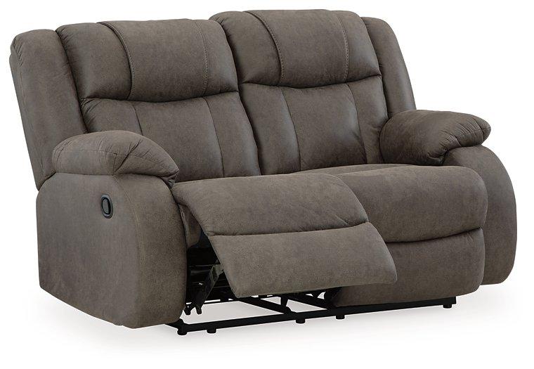 First Base Reclining Loveseat - Aras Mattress And Furniture(Las Vegas, NV)